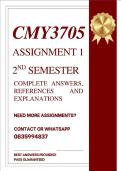 CMY3705 ASSIGNMENT 1 SEMESTER 2 2026 - COMPLETE ANSWERS