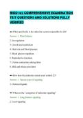 BIOD 102 COMPREHENSIVE EXAMINATION&NewLine;TEST QUESTIONS AND SOLUTIONS FULLY&NewLine;VERIFIED&NewLine;