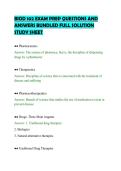 BIOD 102 EXAM PREP QUESTIONS AND&NewLine;ANSWERS BUNDLED FULL SOLUTION&NewLine;STUDY SHEET
