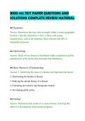 BIOD 102 TEST PAPER QUESTIONS AND&NewLine;SOLUTIONS COMPLETE REVIEW MATERIAL&NewLine;