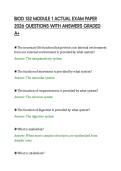 BIOD 152 MODULE 1 ACTUAL EXAM PAPER&NewLine;2026 QUESTIONS WITH ANSWERS GRADED&NewLine;A&plus;