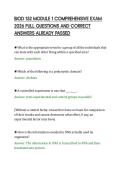 BIOD 152 MODULE 1 COMPREHENSIVE EXAM&NewLine;2026 FULL QUESTIONS AND CORRECT&NewLine;ANSWERS ALREADY PASSED&NewLine;
