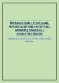 NEVADA C3 EXAM &vert; STUDY GUIDE&comma; PRACTICE QUESTIONS AND DETAILED ANSWERS
