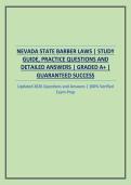 NEVADA STATE BARBER LAWS &vert; STUDY GUIDE&comma; PRACTICE QUESTIONS AND DETAILED ANSWERS