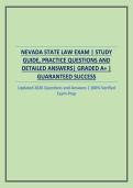 NEVADA STATE LAW EXAM &vert; STUDY GUIDE&comma; PRACTICE QUESTIONS AND DETAILED ANSWERS