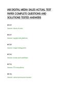 IAB DIGITAL MEDIA SALES ACTUAL TEST&NewLine;PAPER COMPLETE QUESTIONS AND&NewLine;SOLUTIONS TESTED ANSWERS&NewLine;