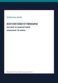Test Bank for Essential Health Assessment 1st Edition &ndash; Thompson &vert; Complete Nursing Assessment Questions & Answers