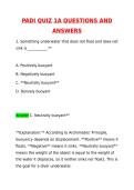 2027 PADI QUIZ 1A Exam &lpar;Latest 2026 &sol; 2027 Update&rpar; Questions & Accurate Correct Answers &lpar;100&percnt; Correct Verified Answers&rpar; Already Graded A&plus;