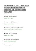 IAB DIGITAL MEDIA SALES CERTIFICATION&NewLine;TEST PREP FINAL PAPER COMPLETE&NewLine;QUESTIONS AND ANSWERS VERIFIED&NewLine;PREPARATION&NewLine;