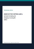 Leading and Managing in Nursing 8th Edition Test Bank &ndash; Yoder-Wise &vert; Complete Nursing Leadership & Management Q&A