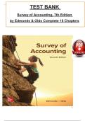 Survey of Accounting&comma; 7th Edition &ndash; Thomas P&period; Edmonds &ndash; Complete Test Bank with Answer Keys &lpar;Multiple Choice&comma; True&sol;False & Application-Based &ndash; All Chapters&rpar;&NewLine;