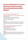 NCLEX-PN COMPREHENSIVE ACTUAL EXAM &NewLine;100 Questions with NGN Case Studies&comma; &NewLine;SATA&comma; and Detailed Rationales ALREADY &NewLine;GRADED A&plus; 