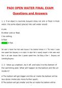 2027 PADI OPEN WATER Final Exam &lpar;Latest 2026 &sol; 2027 Update&rpar; Questions & Accurate Correct Answers &lpar;100&percnt; Correct Verified Answers&rpar; Already Graded A&plus;