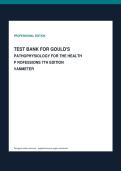 Gould's Pathophysiology for the Health Professions 7th Edition Test Bank &ndash; VanMeter &vert; Complete Questions & Answers