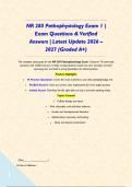 NR 283 Pathophysiology Exam 1 &vert; Exam Questions & Verified Answers &vert; Latest Update 2026 &ndash; 2027 &lpar;Graded A&plus;&rpar;&NewLine;