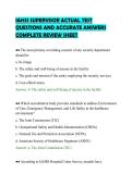 IAHSS SUPERVISOR ACTUAL TEST&NewLine;QUESTIONS AND ACCURATE ANSWERS&NewLine;COMPLETE REVIEW SHEET&NewLine;