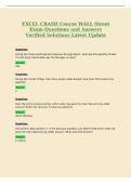 EXCEL CRASH Course WALL Street&NewLine;Exam Questions and Answers&NewLine;Verified Solutions Latest Update