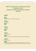 EXCPT Pharmacy Technician EXAM&NewLine;Questions and&NewLine;Answers Verified Solutions Latest&NewLine;Update