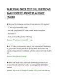 IBHRE FINAL PAPER 2026 FULL QUESTIONS&NewLine;AND CORRECT ANSWERS ALREADY&NewLine;PASSED&NewLine;