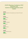 EXCPT Pharmacy Technician TEST&NewLine;Questions and&NewLine;Answers Verified Solutions Latest&NewLine;Update
