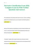 Derivative Classification Exam 2026&vert;&NewLine;Complete Exam Set With Verified&NewLine;Questions And Answers