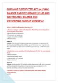 FLUID AND ELECTROLYTES ACTUAL EXAM&colon; &NewLine;BALANCE AND DISTURBANCE&vert; FLUID AND &NewLine;ELECTROLYTES&colon; BALANCE AND &NewLine;DISTURBANCE ALREADY GRADED A&plus; 