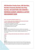 HESI Nutrition Practice Exam&comma; HESI Nutrition&comma; &NewLine;Nutrition Proctored&comma; Nutrition Hesi Prep&comma; &NewLine;Nutrition 100 QUESTIONS AND ANSWERS &plus; &NewLine;RATIONILES ALREADY &vert;GRADED A&plus;&vert;LATTEST &NewLine;2026 NEWWEST EXAM 