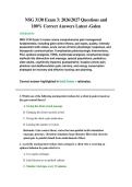 NSG 3130 Exam 3&colon; 2026&sol;2027 Questions and  100&percnt; Correct Answers Latest -Galen