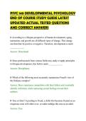 PSYC 140 DEVELOPMENTAL PSYCHOLOGY END OF COURSE STUDY GUIDE LATEST UPDATED ACTUAL TESTED QUESTIONS AND CORRECT ANSWERS&period;pdf&NewLine;&NewLine;