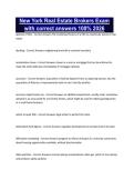 New York Real Estate Brokers Exam with correct answers 100&percnt; 2026