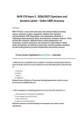 NUR 170 Exam 1&colon;  2026&sol;2027 Questions and  Answers Latest &ndash; Galen 100&percnt; Accuracy