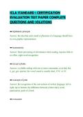 ICLA STANDARD 1 CERTIFICATION&NewLine;EVALUATION TEST PAPER COMPLETE&NewLine;QUESTIONS AND SOLUTIONS&NewLine;