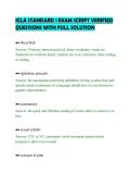 ICLA STANDARD 1 EXAM SCRIPT VERIFIED&NewLine;QUESTIONS WITH FULL SOLUTION&NewLine;