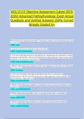 WGU D115 Objective Assessment &lpar;Latest 2025&sol; &NewLine;2026&rpar; Advanced Pathophysiology Exam Actual &NewLine;Questions and Verified Answers 100&percnt; Correct &NewLine;Already Graded A&plus;