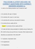 PALS EXAM A &vert; 100 PRACTICE QUESTIONS & ANSWERS &vert; 2025&ndash;2026 UPDATED &vert; PEDIATRIC ADVANCED LIFE SUPPORT EXAM PREP