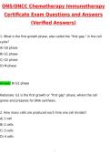 ONS ONCC Chemotherapy Immunotherapy Certificate Actual Exam 2026 Questions and Answers &lpar;Latest 2026 &sol; 2027 Update&rpar; &lpar;Verified Answers by Expert&rpar; 100&percnt; Correct &vert; Grade A&plus;