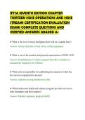 IFSTA SEVENTH EDITION CHAPTER&NewLine;THIRTEEN HOSE OPERATIONS AND HOSE&NewLine;STREAMS CERTIFICATION EVALUATION&NewLine;EXAMS COMPLETE QUESTIONS AND&NewLine;VERIFIED ANSWERS GRADED A&plus;&NewLine;