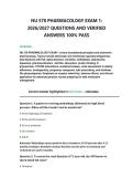 NU 578 PHARMACOLOGY EXAM&colon;1&comma;2&comma;3&comma;4 & 5 -2026&sol;2027 QUESTIONS AND VERIFIED  ANSWERS 100&percnt; PASS