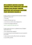 IFSTA SEVENTH EDITION CHAPTER&NewLine;THIRTEEN HOSE OPERATIONS AND HOSE&NewLine;STREAMS EXAM REVIEW VERIFIED&NewLine;QUESTIONS WITH DETAILED SOLUTIONS&NewLine;STUDY RESOURCE GRADED A&plus;