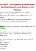 2027 ONS&sol;ONCC Chemotherapy Immunotherapy Certificate Actual Exam 2026 Newest Questions and Answers &lpar;Latest 2026 &sol; 2027 Update&rpar; &lpar;Verified Answers by Expert&rpar; 100&percnt; Correct &vert; Grade A&plus;