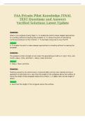 FAA Private Pilot Knowledge FINAL&NewLine;TEST Questions and Answers&NewLine;Verified Solutions Latest Update