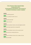 FAA Private Pilot Knowledge&NewLine;Comprehensive&NewLine;Assessment Questions and Answers&NewLine;Verified Solutions Latest Update