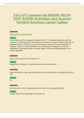 FAA 107 Commercial DRONE PILOT&NewLine;TEST PAPER Questions and Answers&NewLine;Verified Solutions Latest Update
