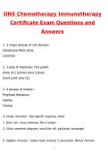ONS Chemotherapy Immunotherapy Certificate Actual Exam 2026 Questions and Answers &lpar;Latest 2026 &sol; 2027 Update&rpar; &lpar;Verified Answers by Expert&rpar; 100&percnt; Correct &vert; Grade A&plus;