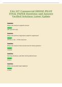 FAA 107 Commercial DRONE PILOT&NewLine;FINAL PAPER Questions and Answers&NewLine;Verified Solutions Latest Update