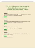 FAA 107 Commercial DRONE PILOT&NewLine;Exam Questions and Answers&NewLine;Verified Solutions Latest Update