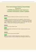 FAA Instrument Rating Knowledge&NewLine;Practice&NewLine;PAPER Questions and Answers&NewLine;Verified Solutions Latest Update