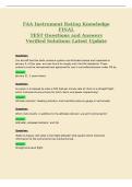 FAA Instrument Rating Knowledge&NewLine;FINAL&NewLine;TEST Questions and Answers&NewLine;Verified Solutions Latest Update