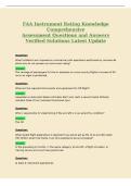 FAA Instrument Rating Knowledge&NewLine;Comprehensive&NewLine;Assessment Questions and Answers&NewLine;Verified Solutions Latest Update