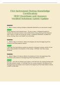FAA Instrument Rating Knowledge&NewLine;Certification&NewLine;TEST Questions and Answers&NewLine;Verified Solutions Latest Update